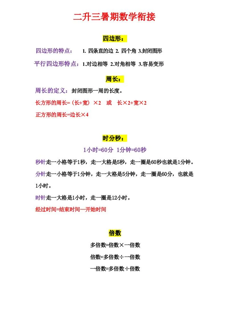 三年级上册数学公式-网亿资源平台