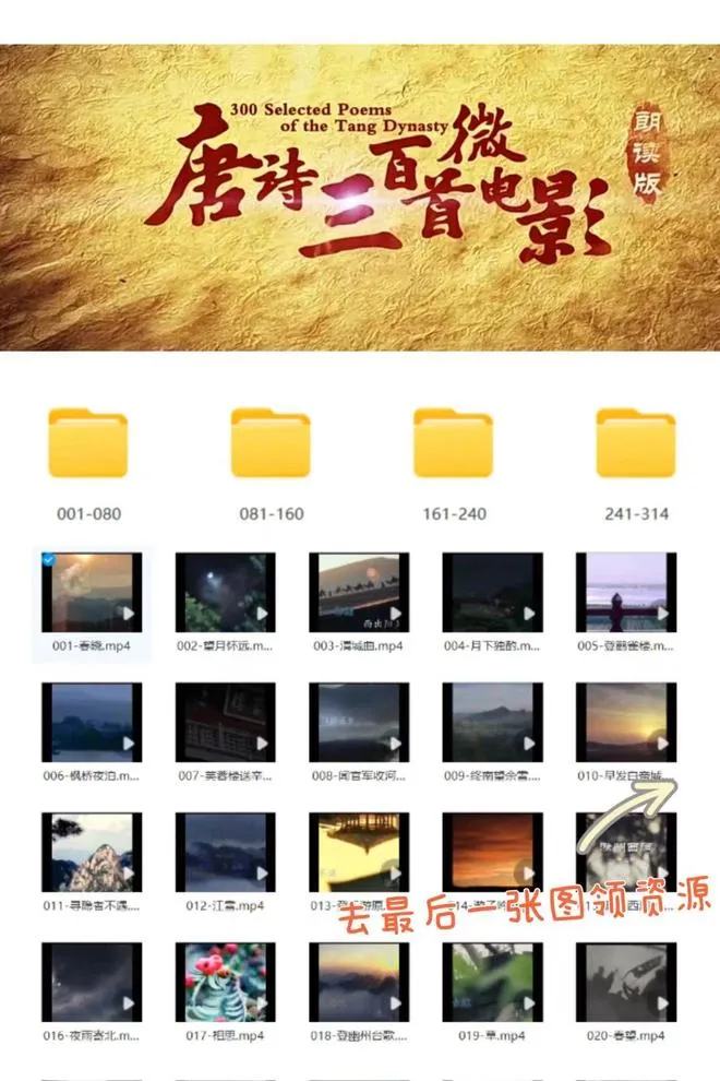 唐诗三百首微电影(全314集)·少儿学唐诗最好资料-网亿资源平台