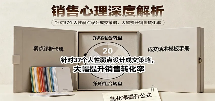 销售心理深度解析：针对37个人性弱点设计成交策略，大幅提升销售转化率！-网亿资源平台