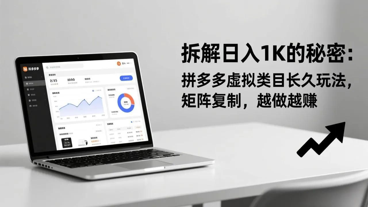 拆解日入 1K 的秘密：拼多多虚拟类目长久玩法，矩阵复制，越做越赚-网亿资源平台