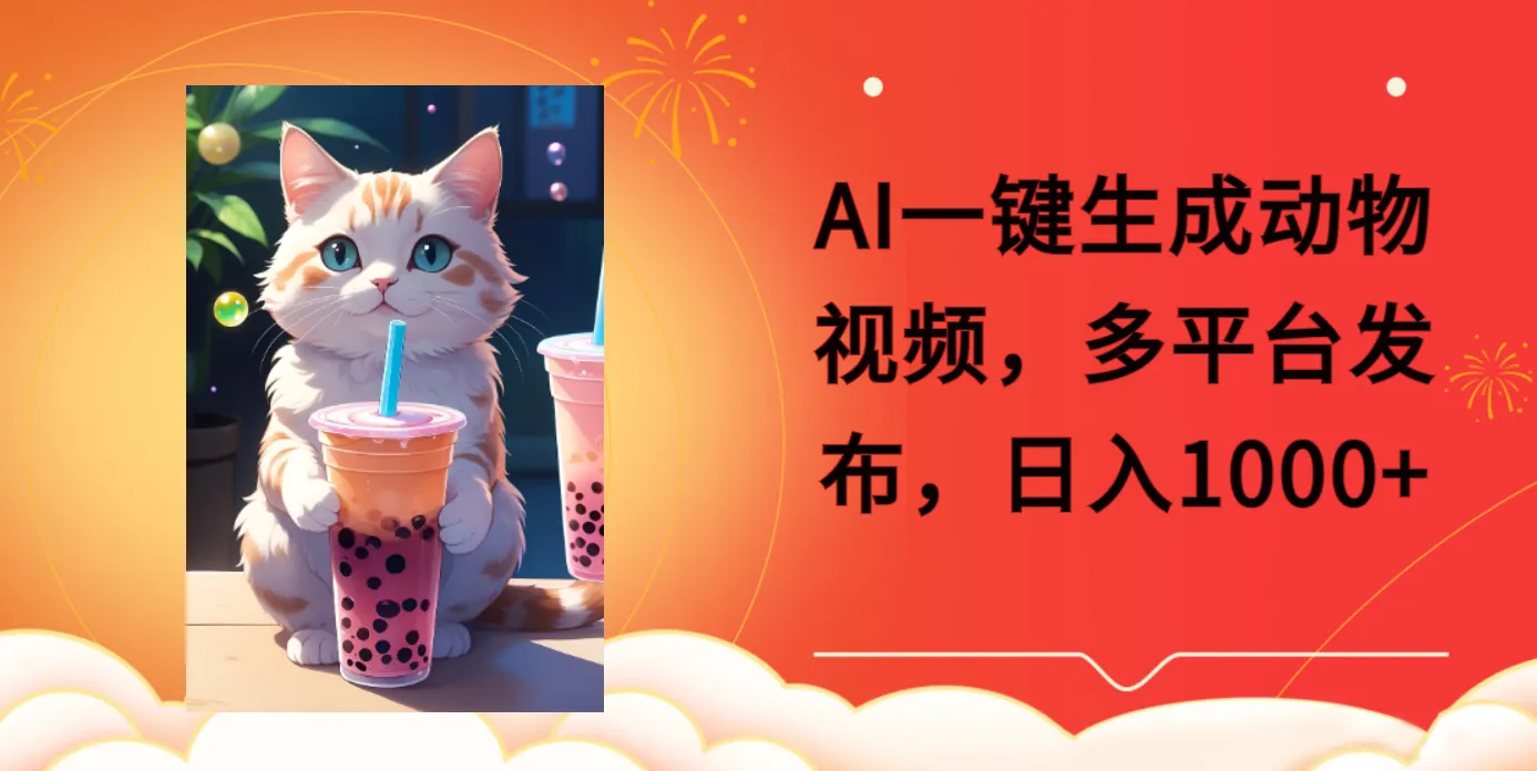 AI一键生成动物搞笑视频，多平台发布，轻松破千万播放，日入2000+，小白轻松上手-网亿资源平台
