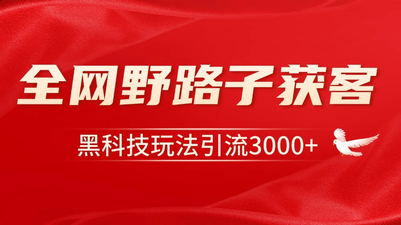电商引流获客野路子全平台暴力截流获客日引500+-网亿资源平台