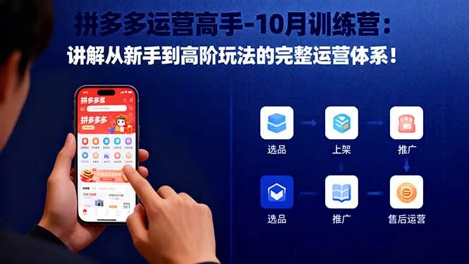 拼多多运营高手-10月训练营：讲解从新手到高阶玩法的完整运营体系！-网亿资源平台