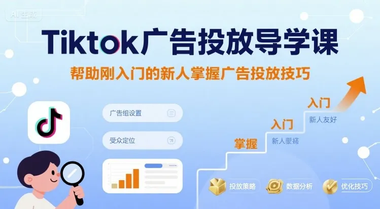 Tiktok广告投放导学课，帮助刚入门的新人掌握广告投放技巧-网亿资源平台