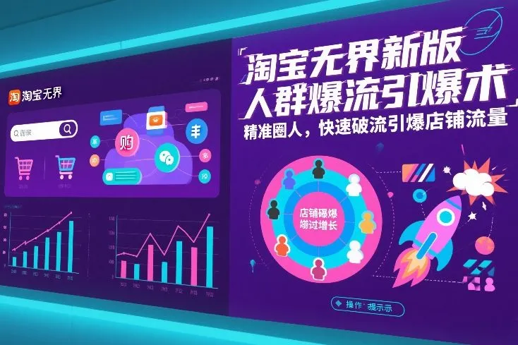 淘宝无界新版人群爆流引爆术，精准圈人，快速破流引爆店铺流量-网亿资源平台