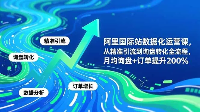 阿里国际站数据化运营课-11月，从精准引流到询盘转化全流程，月均询盘+订单提升200%-网亿资源平台