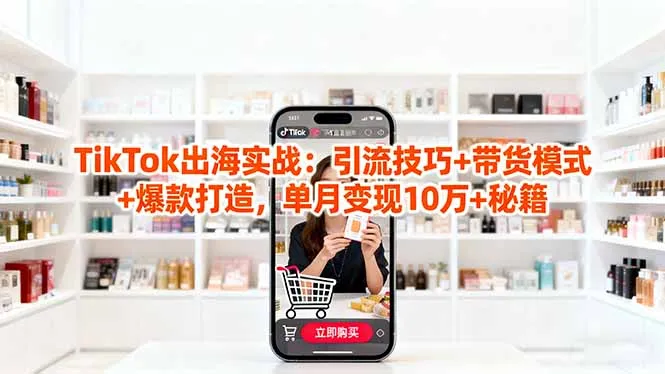「TikTok出海实战」引流技巧+带货模式+爆款打造，单月变现10万+秘籍-网亿资源平台