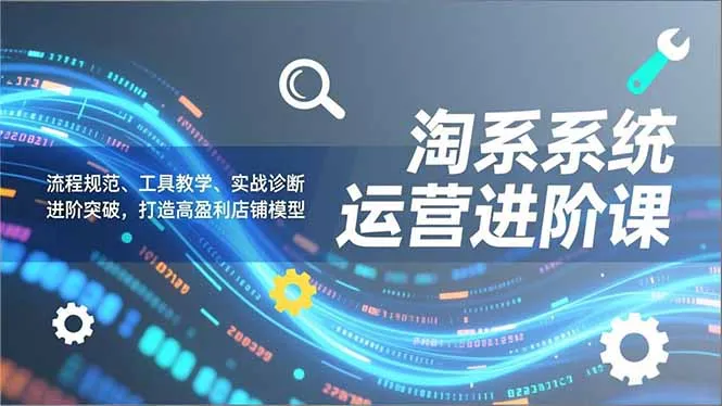 淘系系统运营进阶课2.0，流程规范、工具教学、实战诊断，进阶突破，打造高盈利店铺模型-网亿资源平台