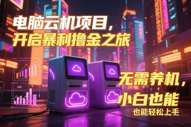 电脑云机项目 暴力撸金玩法，不需要养机 配置没有要求 单机100个窗口一…-网亿资源平台