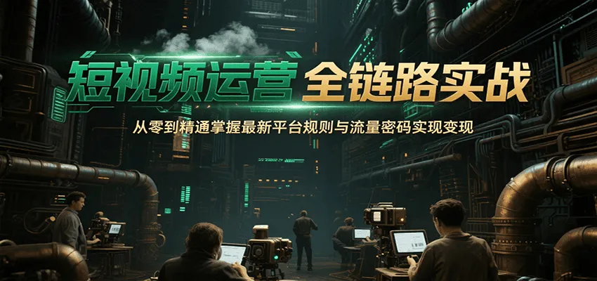 短视频运营全链路实战，从零到精通掌握最新平台规则与流量密码实现变现-网亿资源平台