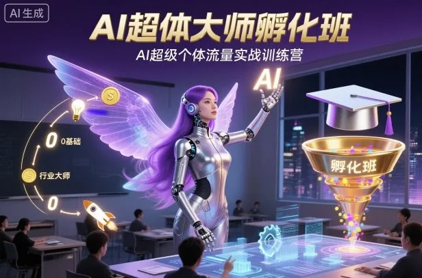 AI超体大师孵化班，AI超级个体流量实战训练营-网亿资源平台