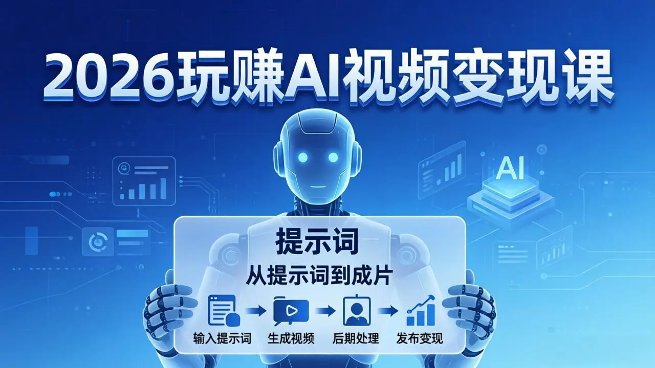 2026玩赚AI视频变现课：掌握 AI 视频全流程技能，从提示词到成片高效产出-网亿资源平台