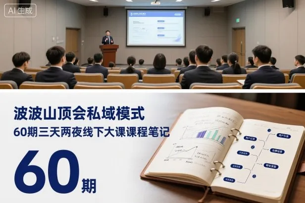 波波山顶会私域模式60期三天两夜线下大课课程笔记（文档）-网亿资源平台