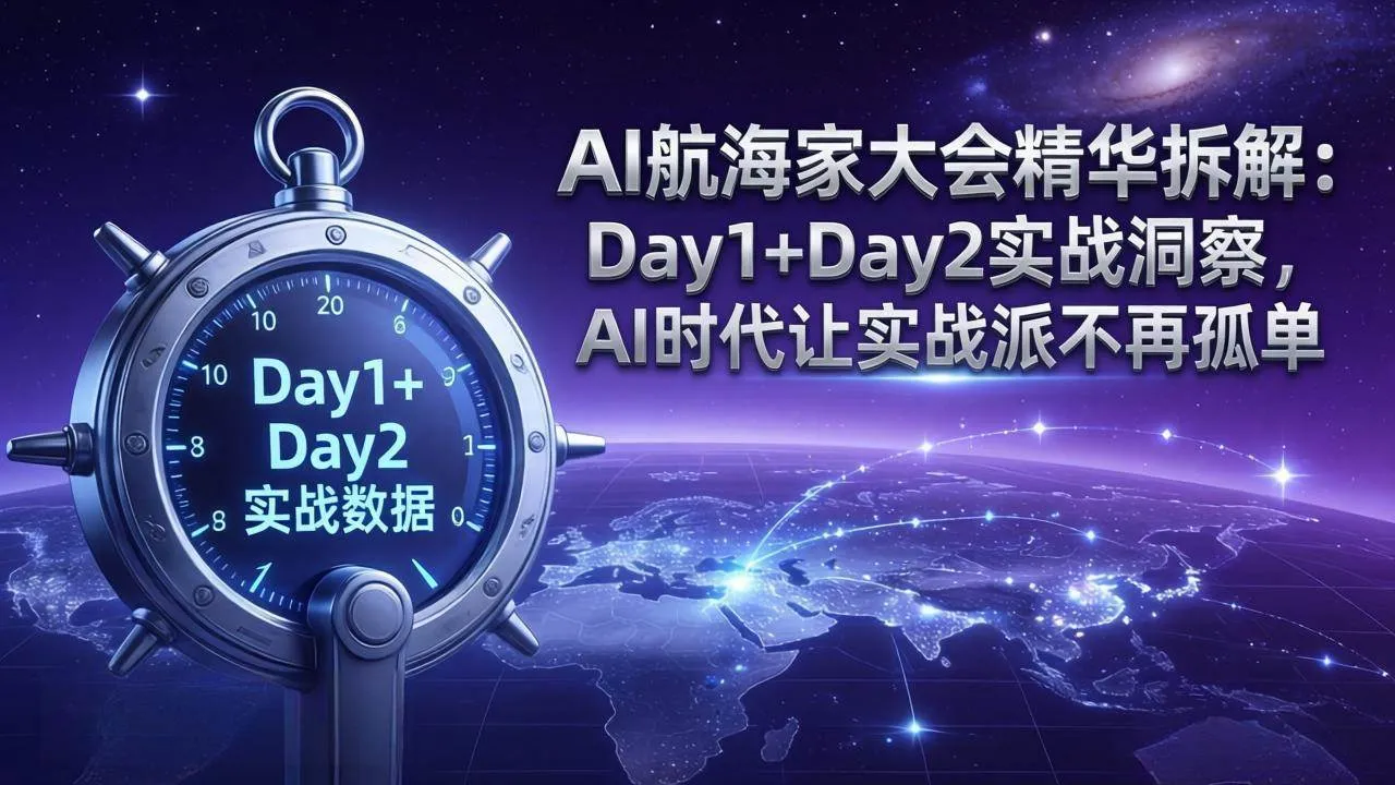 AI航海家大会精华拆解：Day1+Day2实战洞察，AI时代让实战派不再孤单-网亿资源平台
