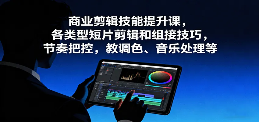 商业剪辑技能提升课，各类型短片剪辑和组接技巧，节奏把控，教调色、音乐处理等-网亿资源平台