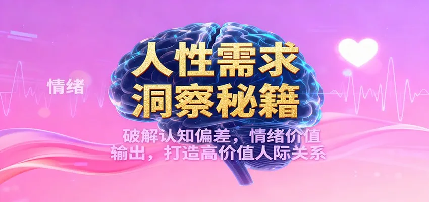 人性需求洞察秘籍，破解认知偏差，情绪价值输出，打造高价值人际关系-网亿资源平台