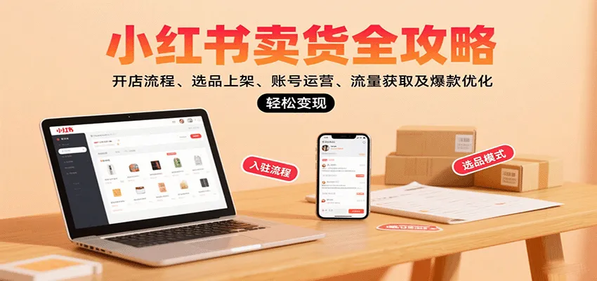 小红书卖货全攻略：开店流程、选品上架、账号运营、流量获取及爆款优化，轻松变现-网亿资源平台