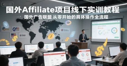 国外Affiliate项目线下实训教程，国外广告联盟从零开始的具体操作全流程-网亿资源平台