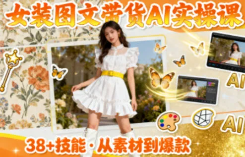 女装图文带货的AI实操课，覆盖38个实用技能，快速提升素材制作效率-网亿资源平台