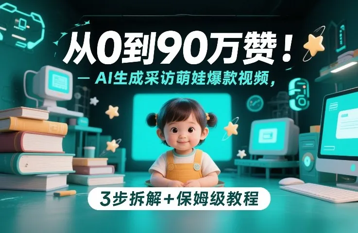 从0到90万赞：AI生成采访萌娃爆款视频，3步拆解+保姆级教程-网亿资源平台