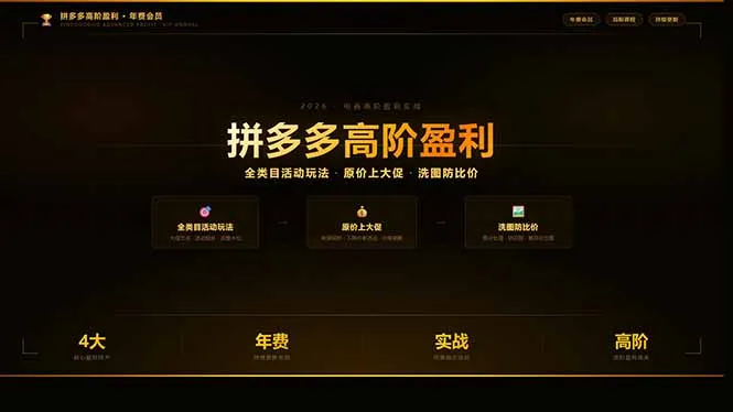 拼多多高阶盈利年费会员(更新3月31-网亿资源平台