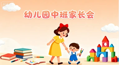 幼儿园中班家长会5套PPT-网亿资源平台