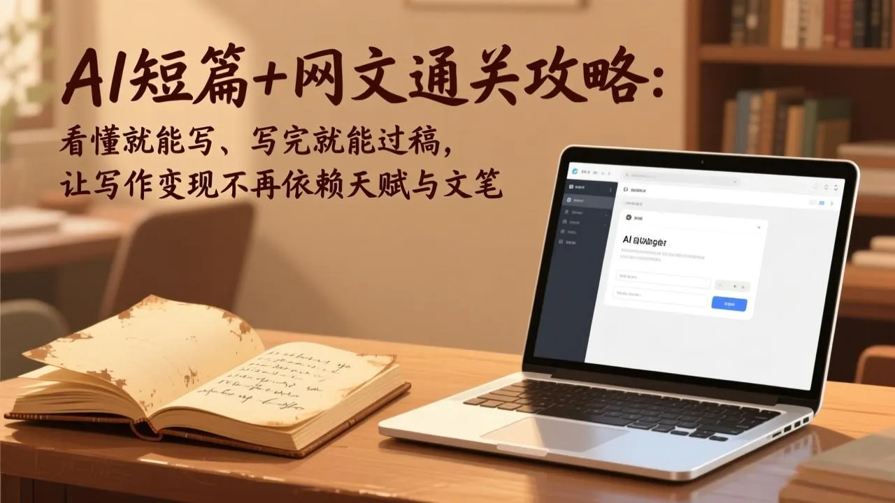 AI短篇+网文通关攻略：看懂就能写、写完就能过稿，让写作变现不再依赖天赋与文笔-网亿资源平台