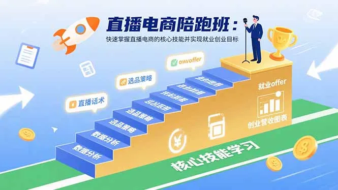 直播电商陪跑班：快速掌握直播电商的核心技能并实现就业/创业目标-网亿资源平台