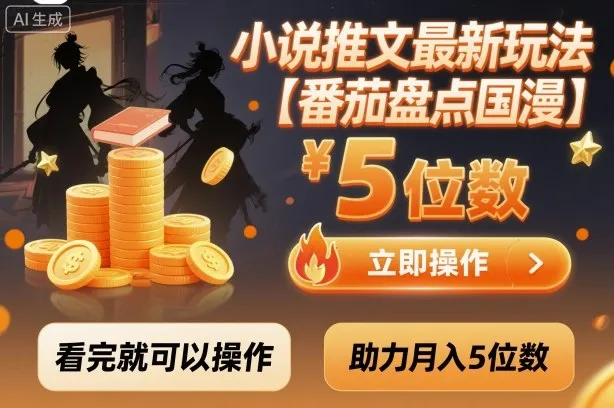 小说推文最新玩法，助力月入5位数【番茄盘点国漫】玩法，看完就可以操作-网亿资源平台
