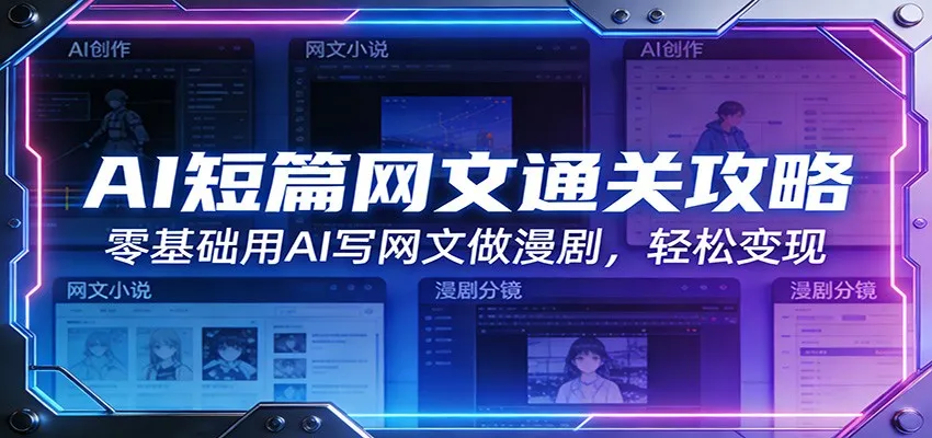 AI短篇网文通关攻略：零基础用AI写网文做漫剧，轻松变现-网亿资源平台