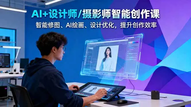 AI+设计师/摄影师智能创作课：智能修图、AI绘画、设计优化，提升创作效率-网亿资源平台