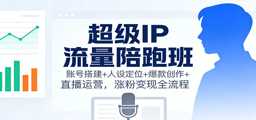 超级IP流量陪跑班：账号搭建+人设定位+爆款创作+直播运营，涨粉变现全流程-网亿资源平台
