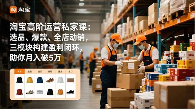 淘宝高阶运营私家课：选品、爆款、全店动销，三模块构建盈利闭环，助你月入破5万(更新12月-网亿资源平台