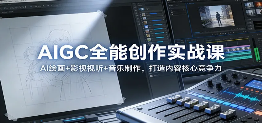 AIGC全能创作实战课：AI绘画+影视视听+音乐制作，打造内容核心竞争力-网亿资源平台