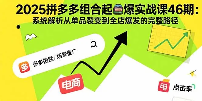 2025拼多多组合起爆实战课46期：系统解析从单品裂变到全店爆发的完整路径-网亿资源平台