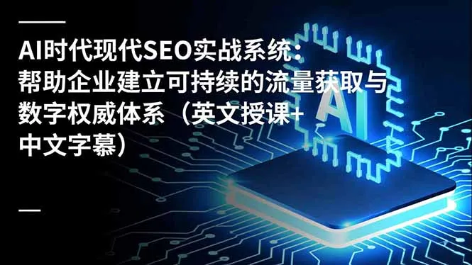 AI时代现代SEO实战系统：帮助企业建立可持续的流量获取与数字权威体系(英文授课+中文字幕-网亿资源平台