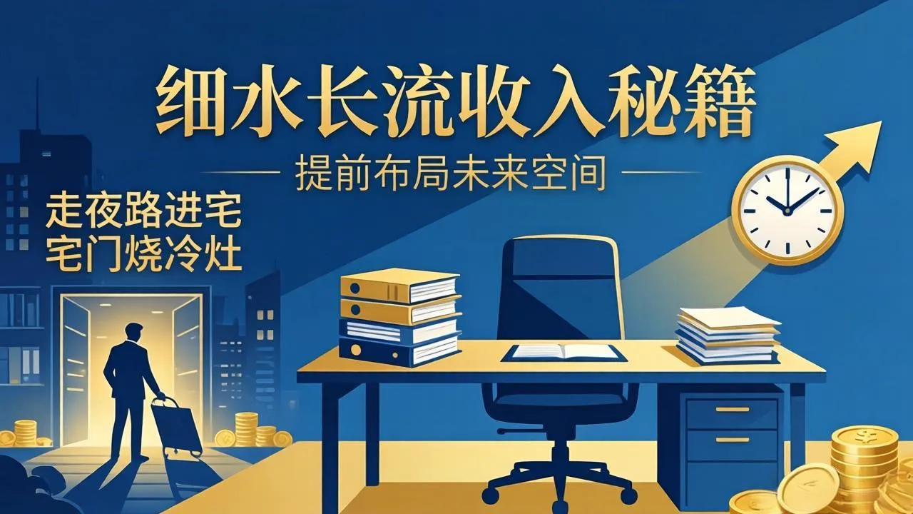 某付费文章：细水长流收入秘籍：走夜路进宅门烧冷灶，提前布局未来空间-网亿资源平台