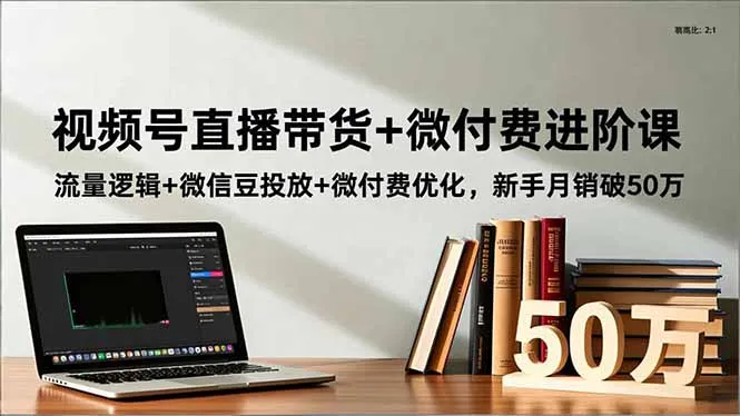 视频号直播带货+微付费进阶课：流量逻辑+微信豆投放+微付费优化，新手月销破50万-网亿资源平台