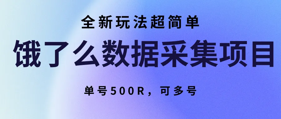 饿了么数据采集项目，全新玩法超简单，单号500R，可多号-网亿资源平台