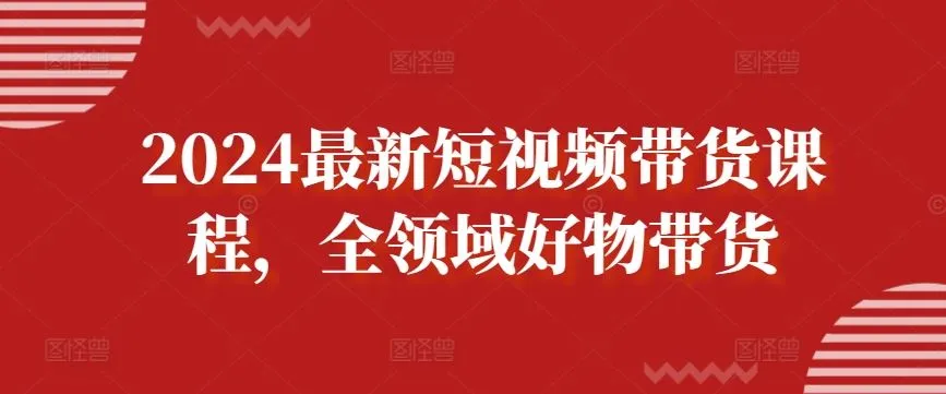 2024最新短视频带货课程，全领域好物带货-网亿资源平台