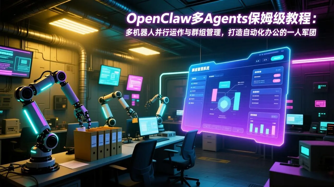OpenClaw多Agents保姆级教程：多机器人并行运作与群组管理，打造自动化办公的一人军团-网亿资源平台
