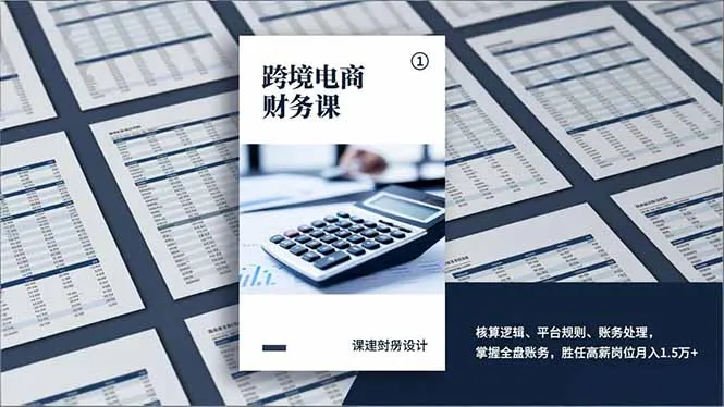 跨境电商财务课，核算逻辑、平台规则、账务处理，掌握全盘账务，胜任高薪岗位月入1.5万+-网亿资源平台