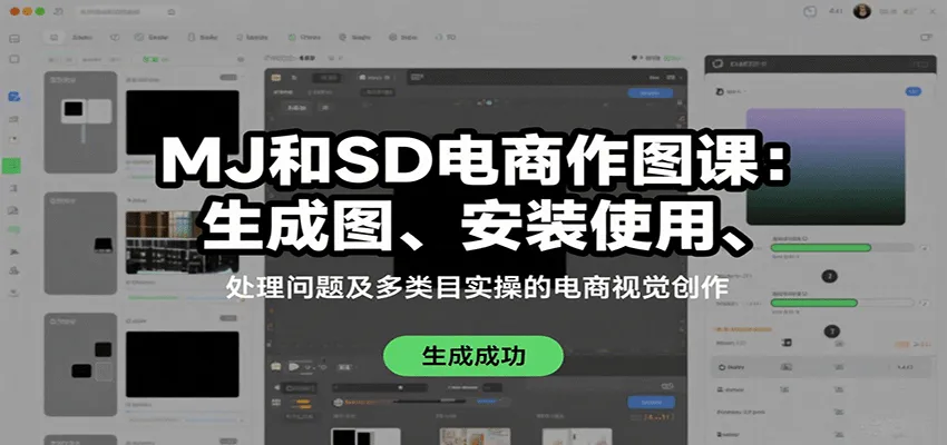 MJ和SD电商作图课：生成图、安装使用、处理问题及多类目实操的电商视觉创作-网亿资源平台