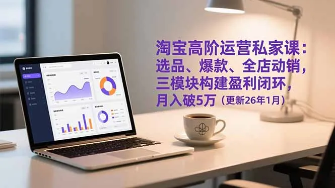 淘宝高阶运营私家课：选品、爆款、全店动销，三模块构建盈利闭环，月入破5万(更新26年1月-网亿资源平台