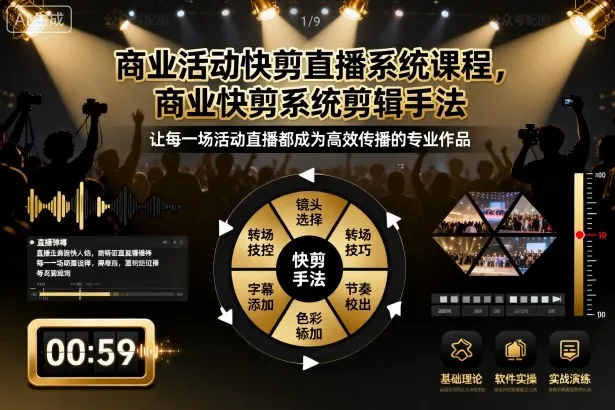 商业活动快剪直播系统课程，商业快剪系统剪辑手法-网亿资源平台