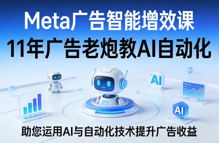 Meta广告智能增效课，11年广告老炮教AI自动化，助您运用AI与自动化技术提升广告收益-网亿资源平台