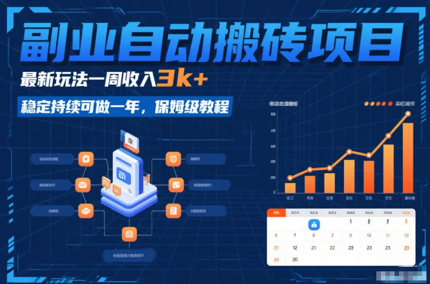 副业自动搬砖项目，最新玩法一周收入3k+，稳定持续可做一年，保姆级教程【揭秘】-网亿资源平台