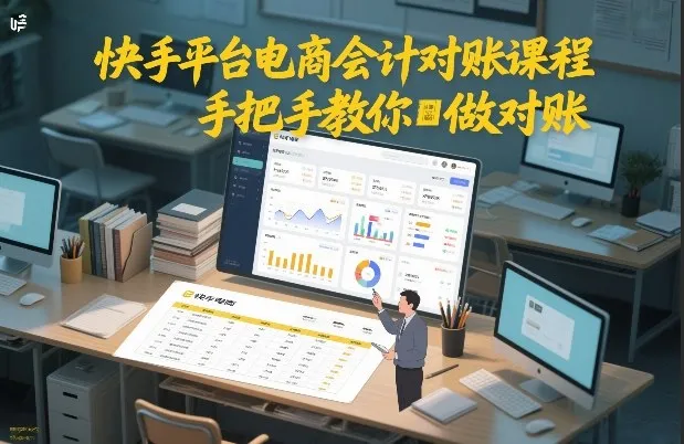 快手平台电商会计对账课程，手把手教你做对账-网亿资源平台