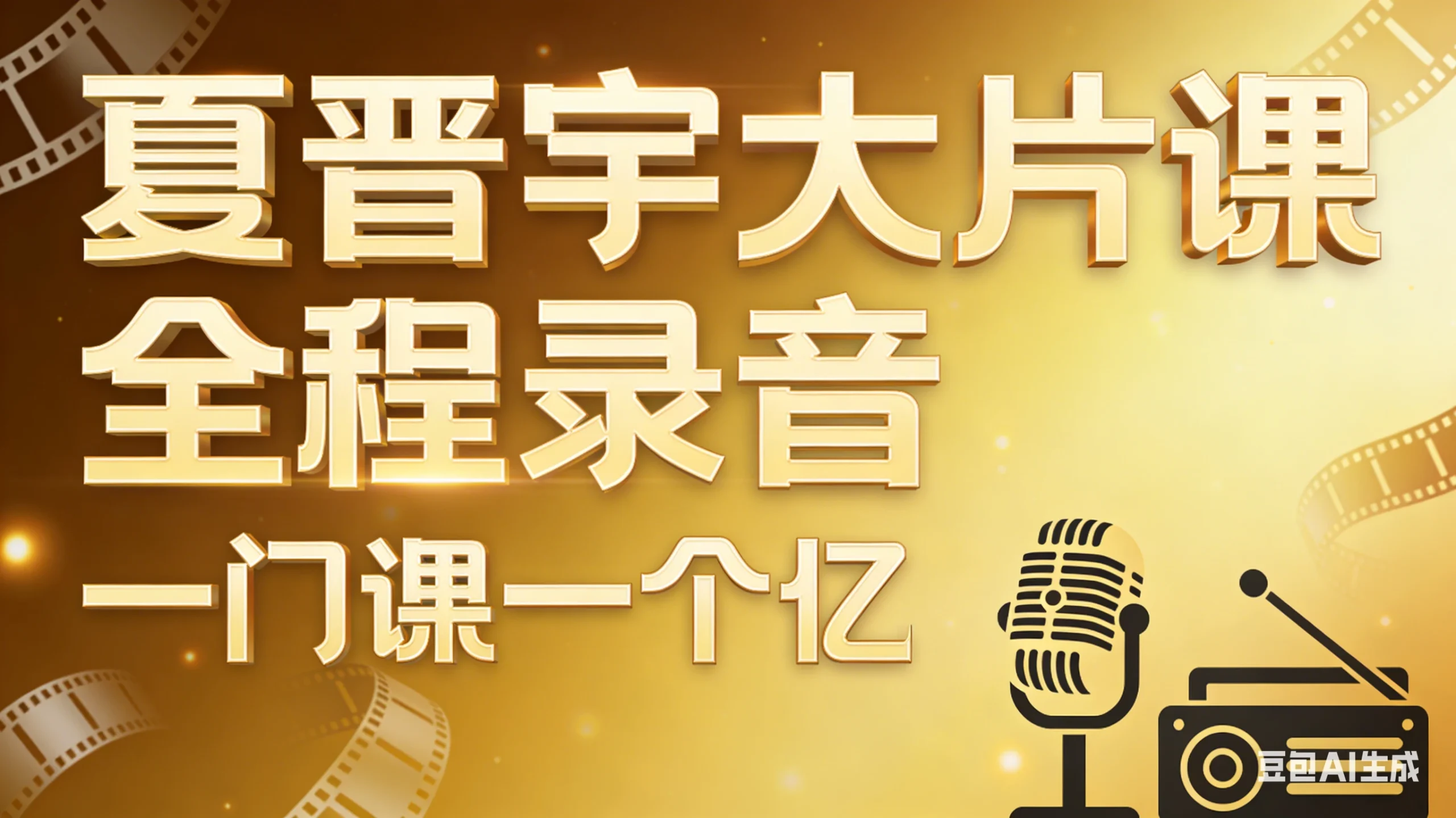 【精】夏晋宇大片课全程录音，一门课一个亿-网亿资源平台