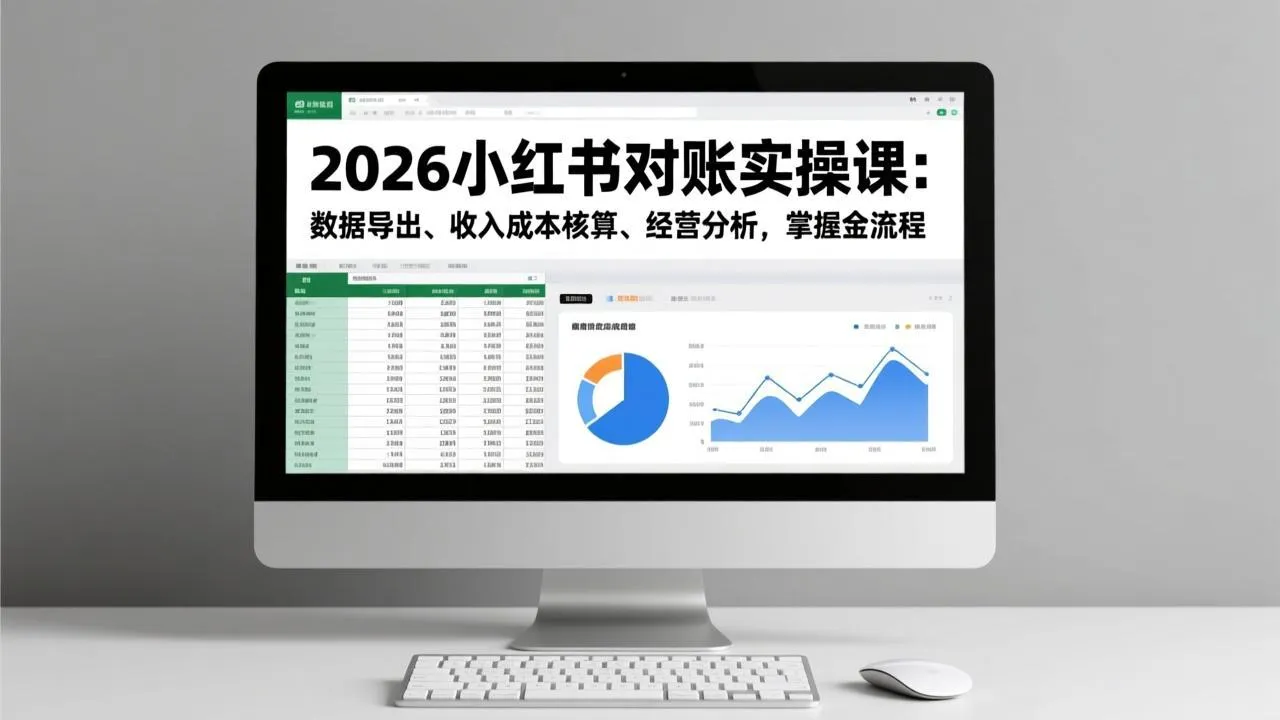 2026小红书对账实操课：数据导出、收入成本核算、经营分析，掌握全流程-网亿资源平台